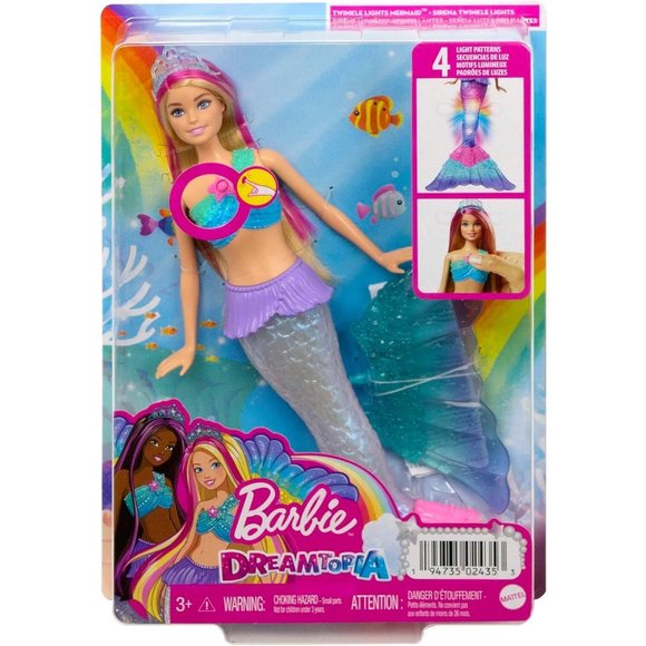 Barbie Mermaid Doll with Water-Activated Twinkle Light-Up Tail Toys - Pink - Picture 9 of 9